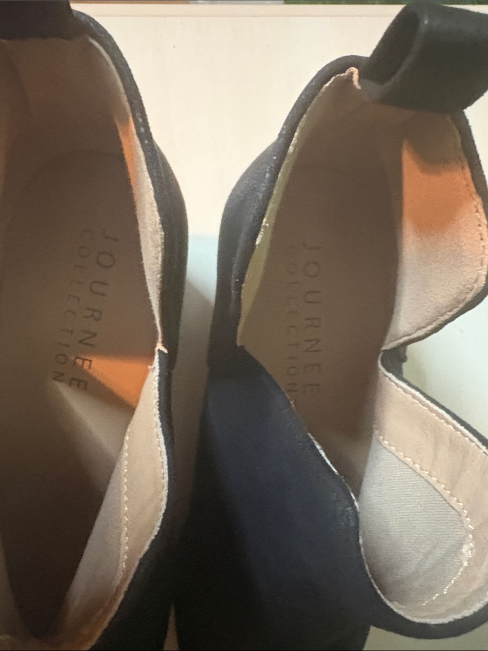 Journee Collection Black Pointed Slip-On Ankle Booties - Picture 2 of 5